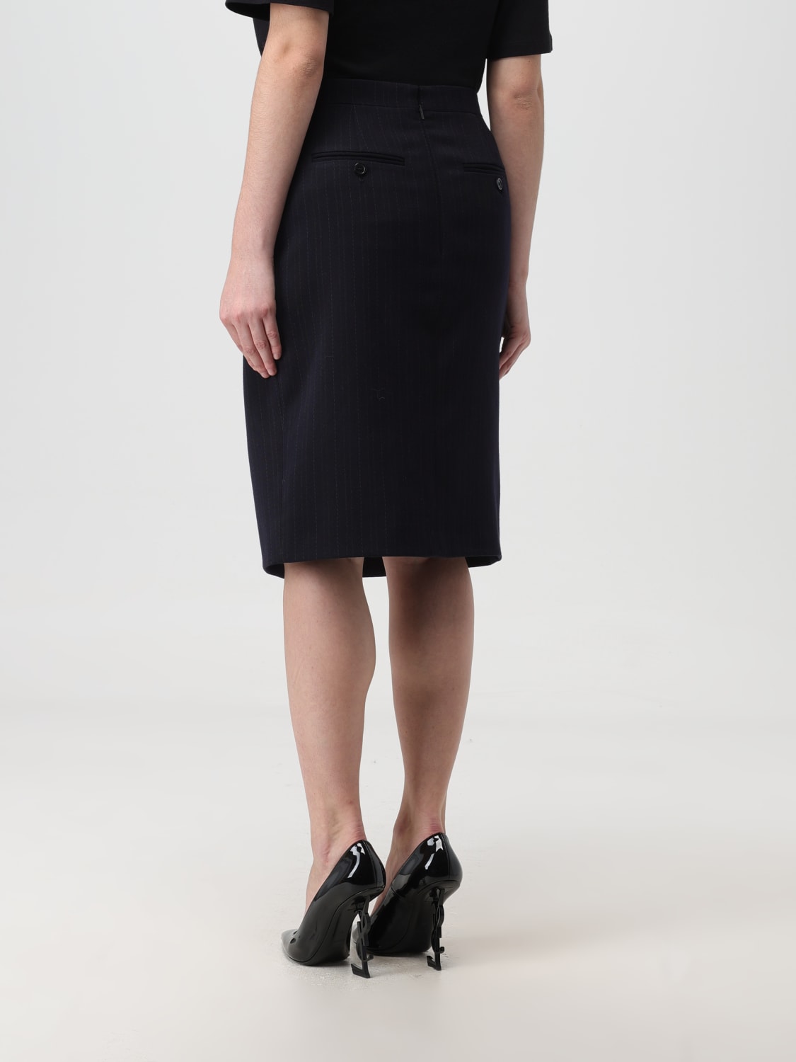 SAINT LAURENT SKIRT: Saint Laurent skirt in responsible wool, Blue - Img 3