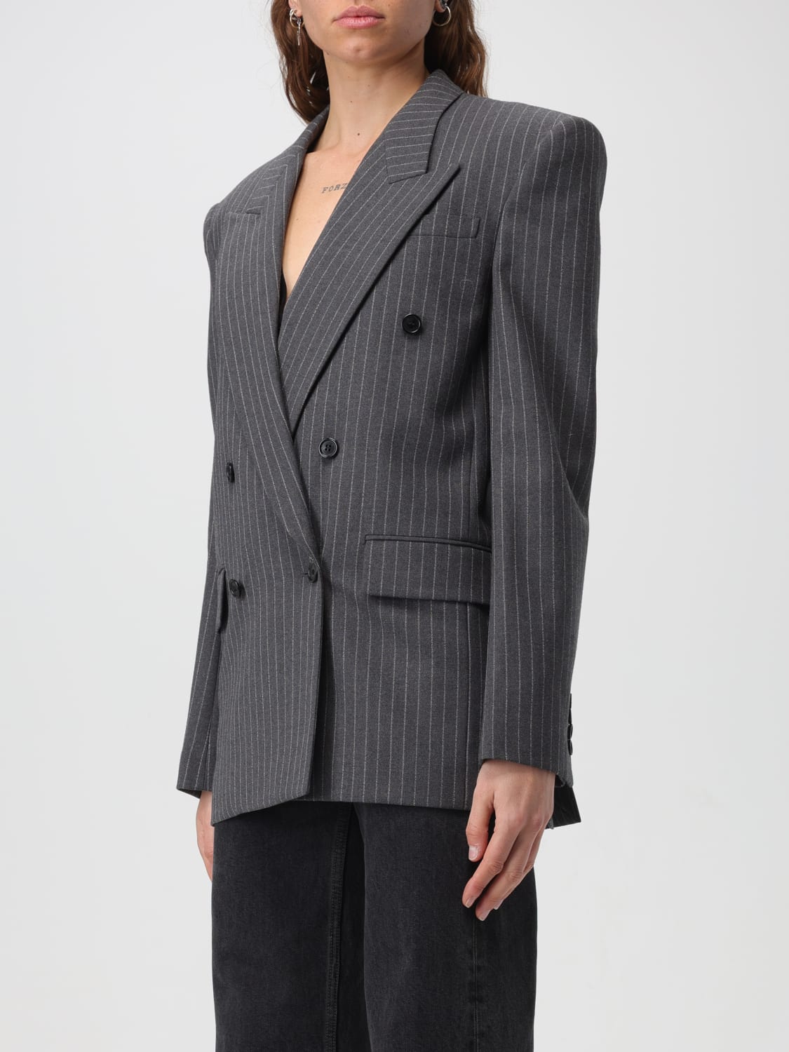 SAINT LAURENT BLAZER: Blazer woman Saint Laurent, Grey - Img 4