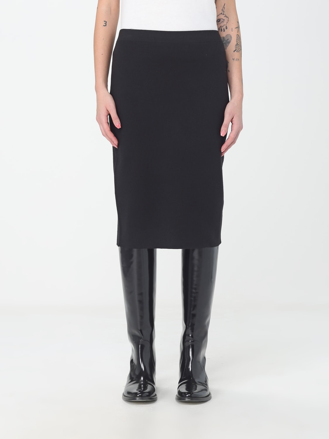 SAINT LAURENT SKIRT: Saint Laurent skirt in viscose, Black - Img 1