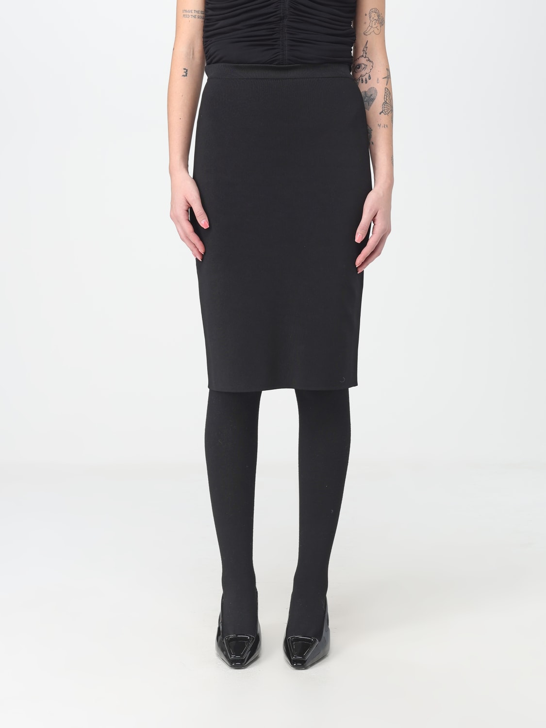 SAINT LAURENT SKIRT: Saint Laurent skirt in responsible viscose, Black - Img 1