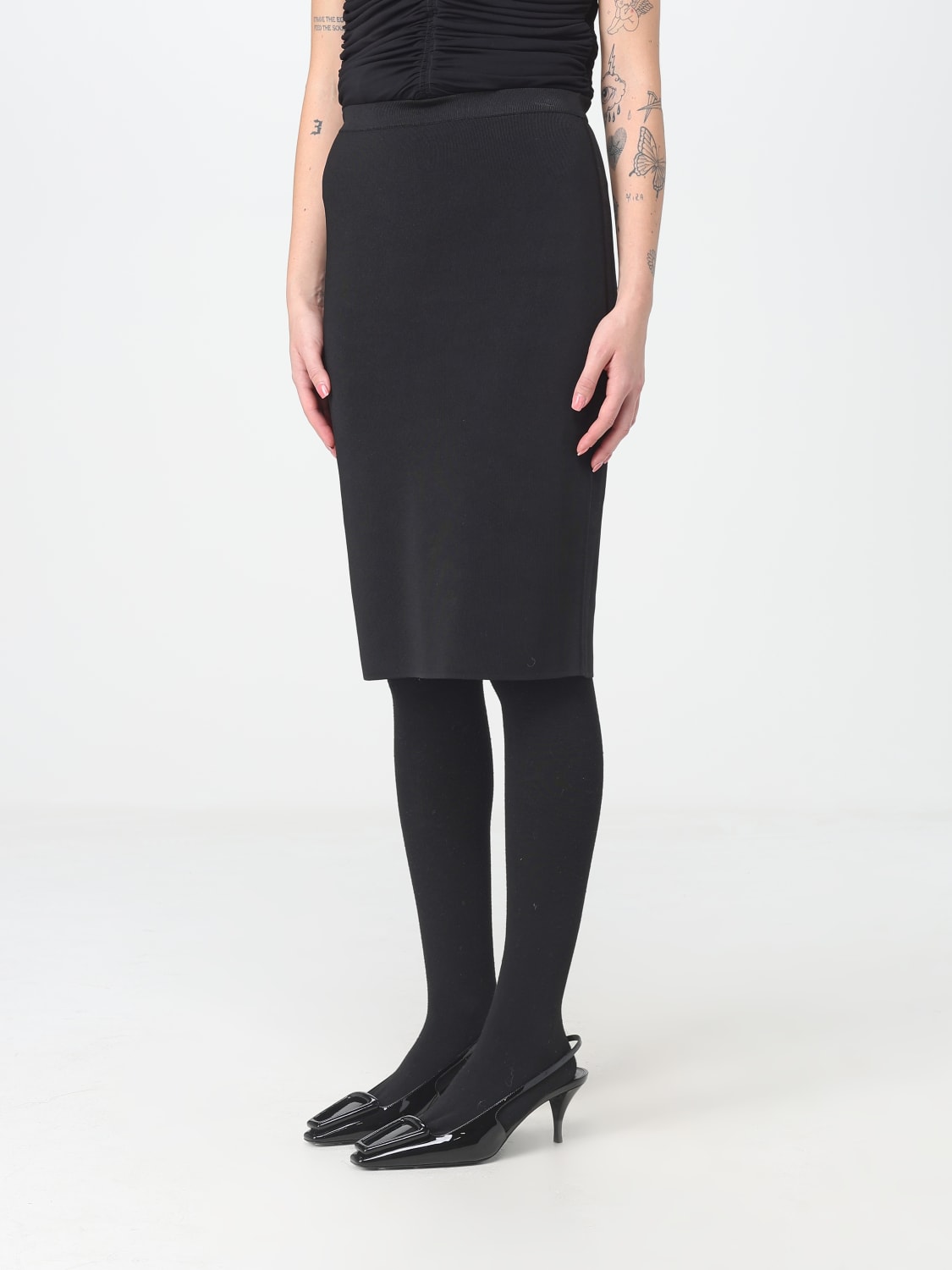 SAINT LAURENT SKIRT: Saint Laurent skirt in responsible viscose, Black - Img 4