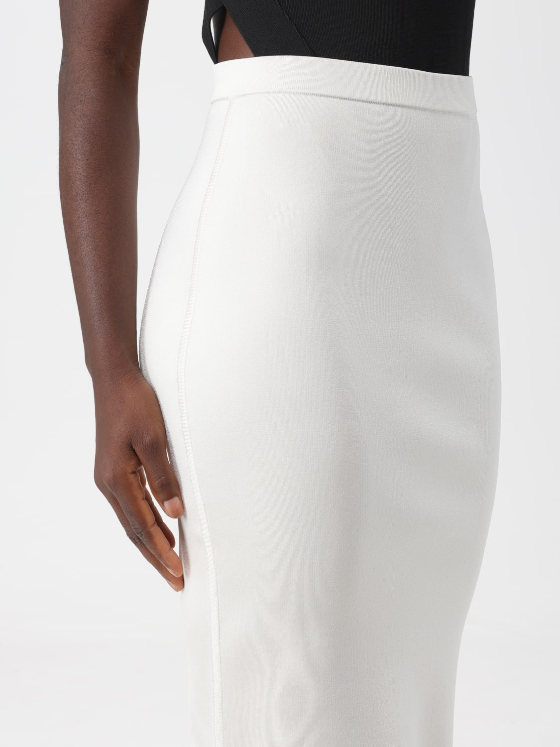 SAINT LAURENT SKIRT: Saint Laurent skirt in responsible viscose, Yellow Cream - Img 5