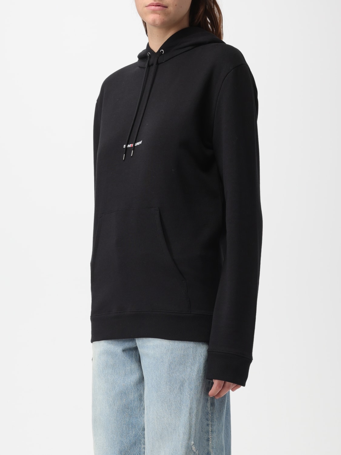 SAINT LAURENT SWEATSHIRT: Saint Laurent cotton sweatshirt with logo, Black - Img 4