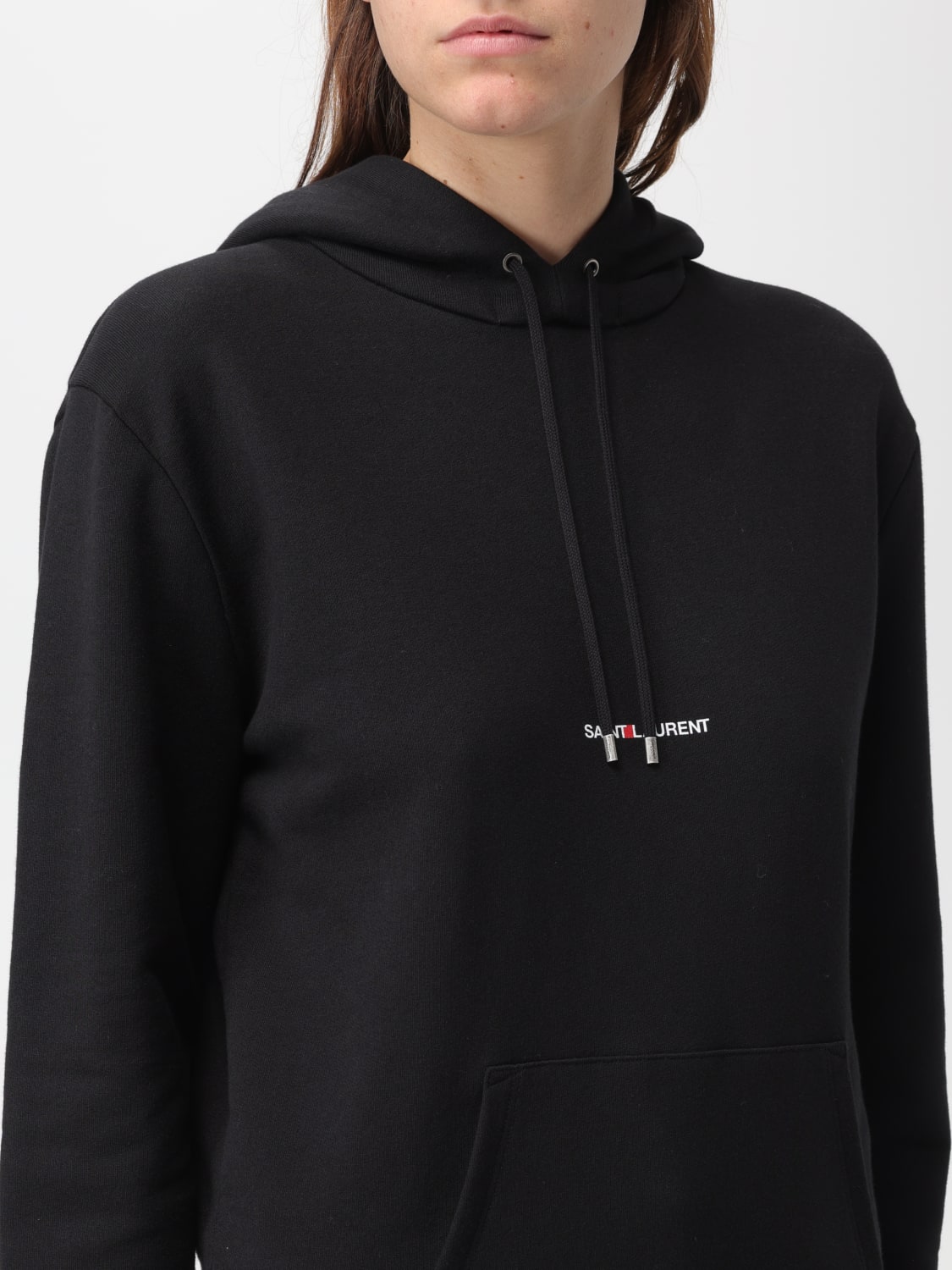 SAINT LAURENT SWEATSHIRT: Saint Laurent cotton sweatshirt with logo, Black - Img 5