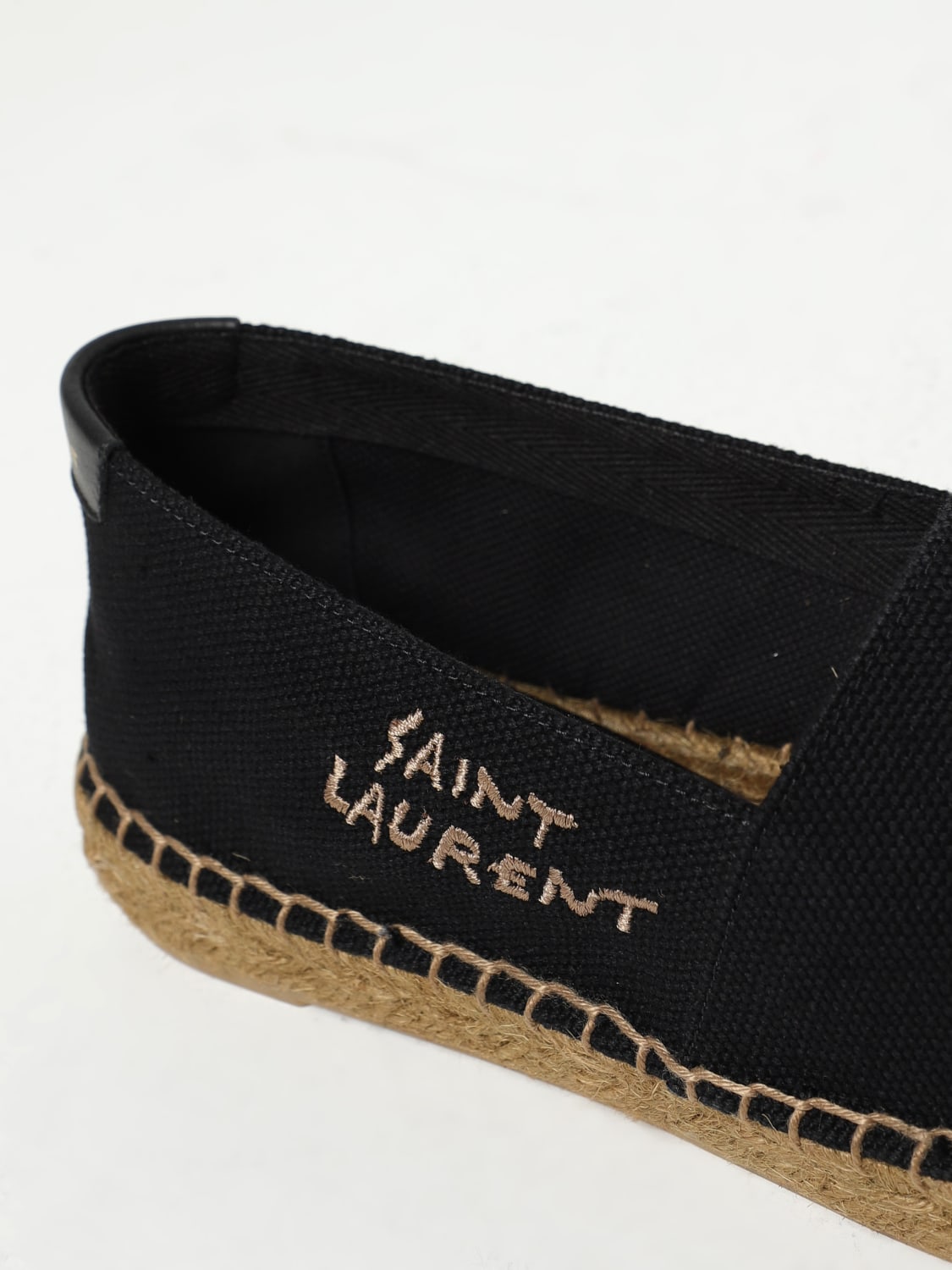 SAINT LAURENT ESPADRILLAS: Espadrillas Saint Laurent in canvas misto cotone con logo ricamato, Nero - Img 4