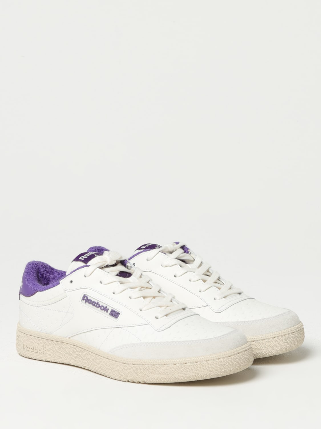 REEBOK SNEAKERS: Reebok Club C sneakers in worked leather, Violet - Img 2