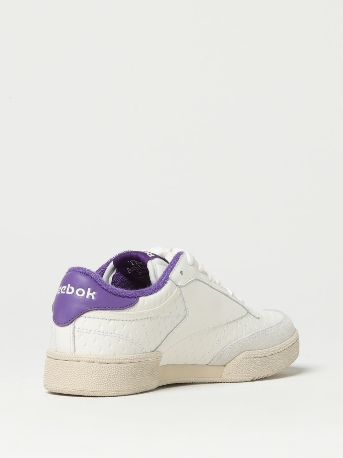 REEBOK SNEAKERS: Reebok Club C sneakers in worked leather, Violet - Img 3