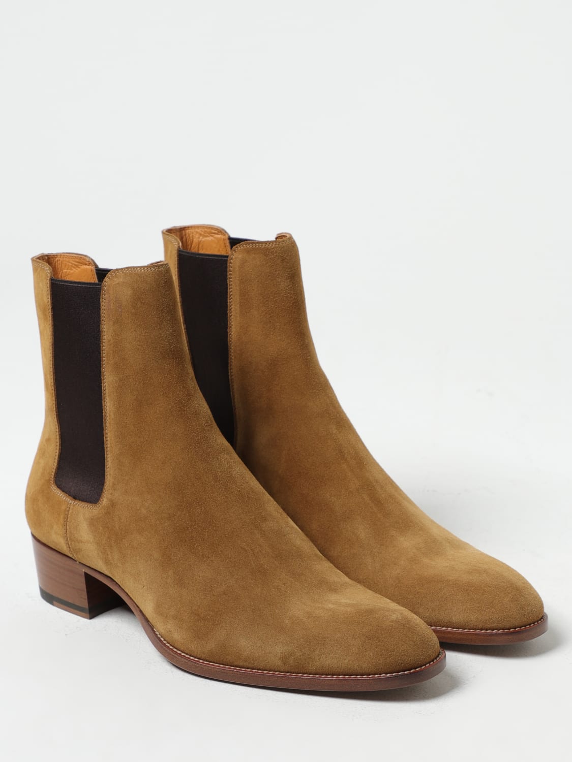 SAINT LAURENT BOOTS: Saint Laurent Wyatt suede ankle boots, Leather - Img 2