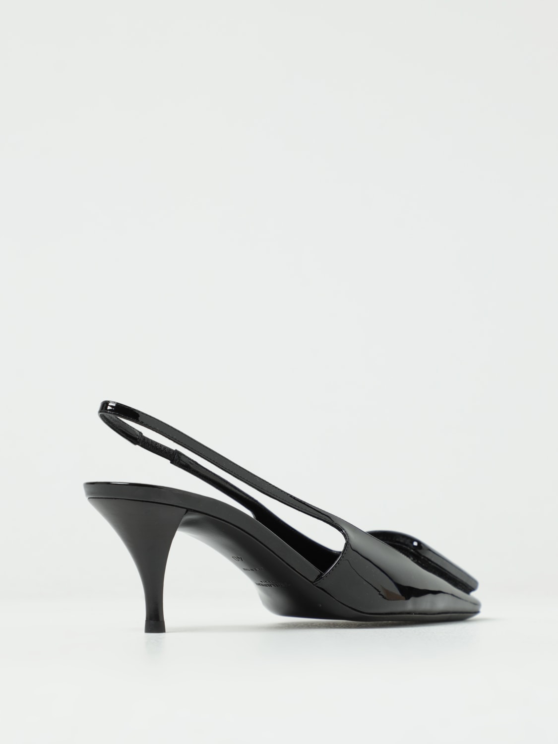 SAINT LAURENT SCARPE CON TACCO: Slingback Saint Laurent in vernice, Nero - Img 3