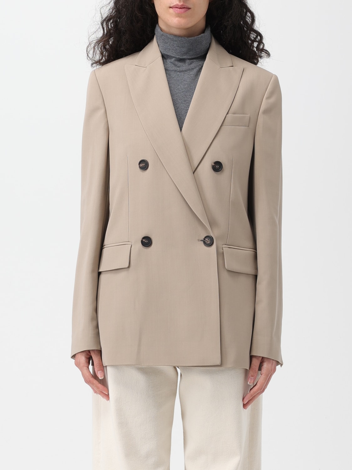 BRUNELLO CUCINELLI BLAZER: Blazer woman Brunello Cucinelli, Beige - Img 1