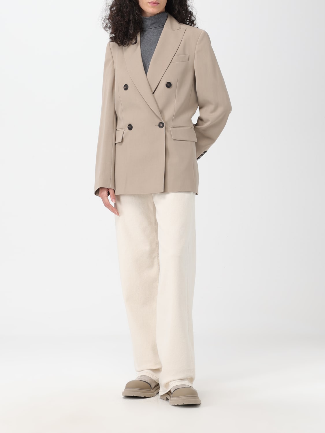 BRUNELLO CUCINELLI BLAZER: Blazer woman Brunello Cucinelli, Beige - Img 2