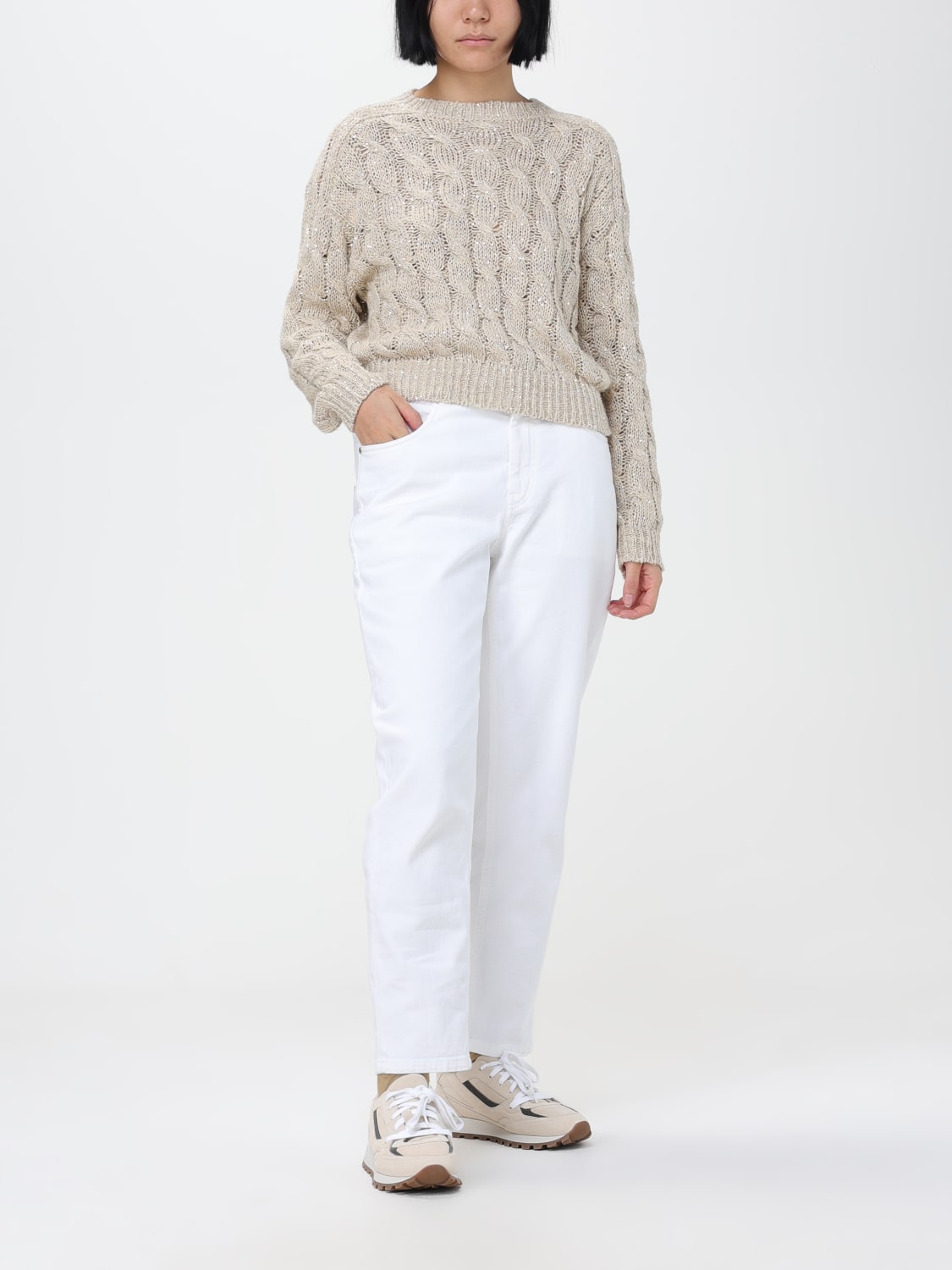 BRUNELLO CUCINELLI VAQUERO: Pantalón mujer Brunello Cucinelli, Blanco - Img 2