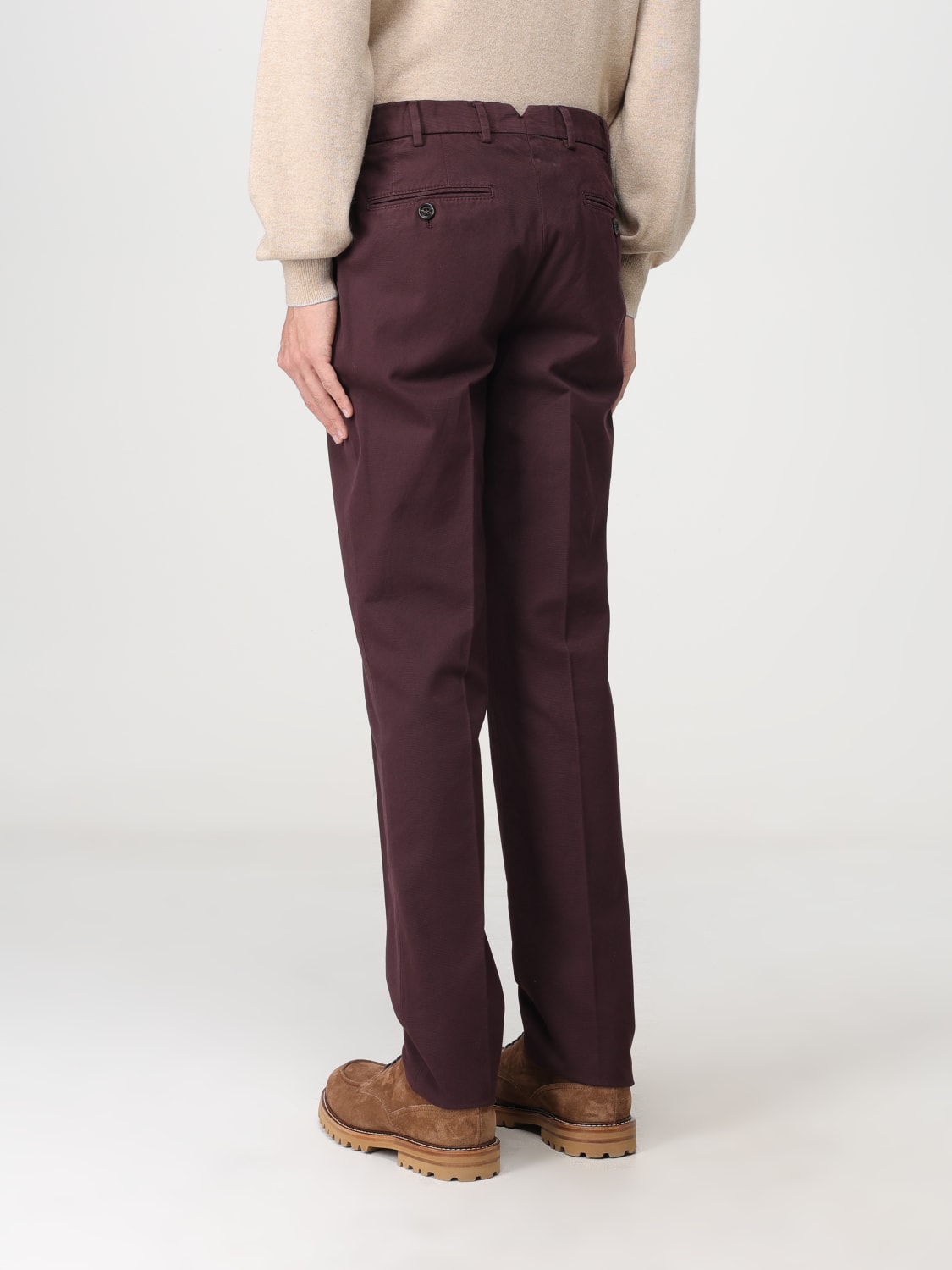 BRUNELLO CUCINELLI 裤子: 裤子 男士 Brunello Cucinelli, 紫色 - Img 3