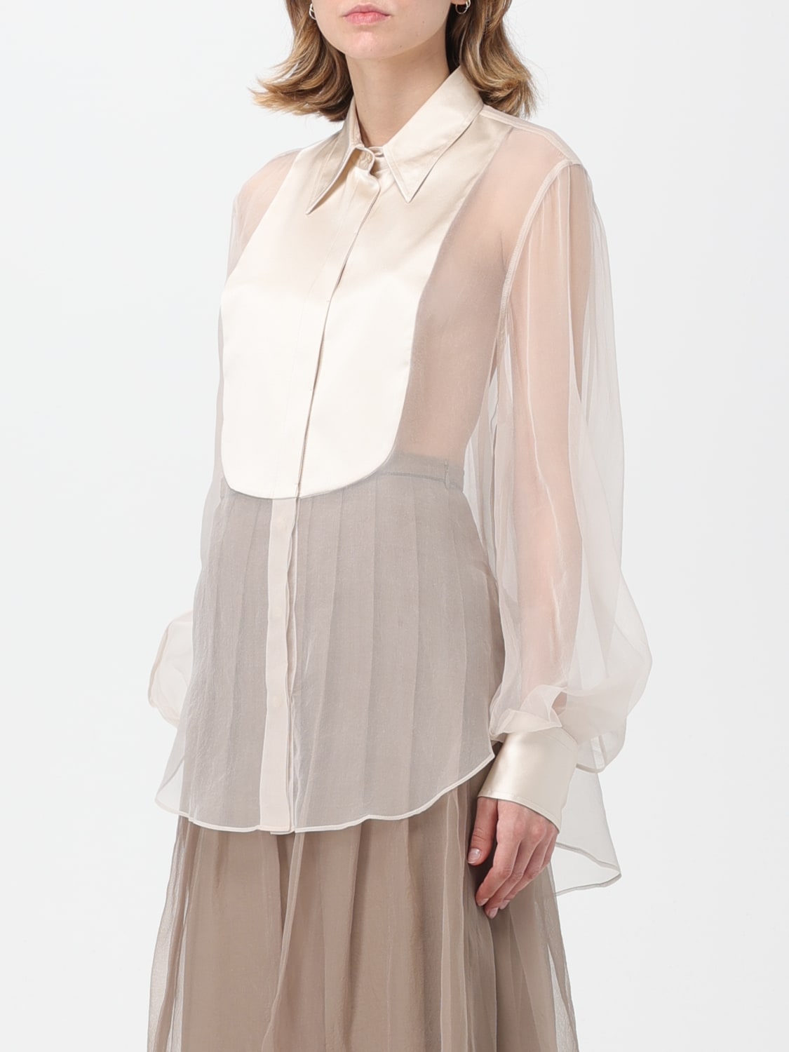 BRUNELLO CUCINELLI CAMISA: Camisa mujer Brunello Cucinelli, Beige - Img 4