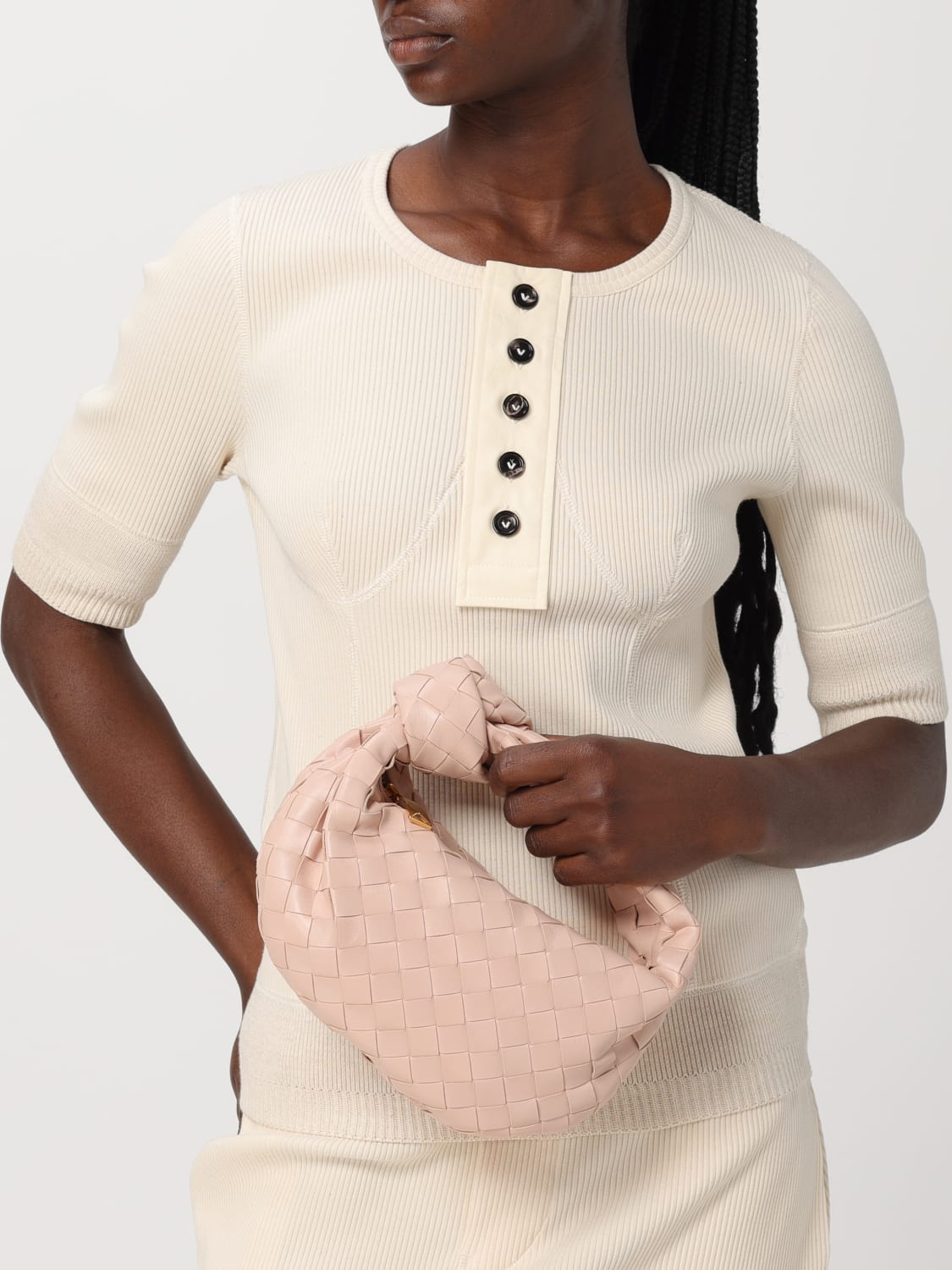 BOTTEGA VENETA MINI SAC: Sac porté épaule femme Bottega Veneta, Poudre - Img 2