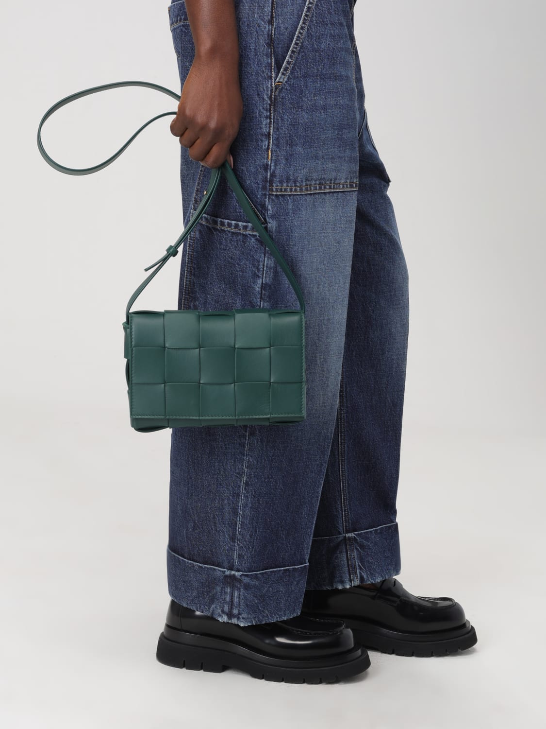 bottega veneta green woven bag