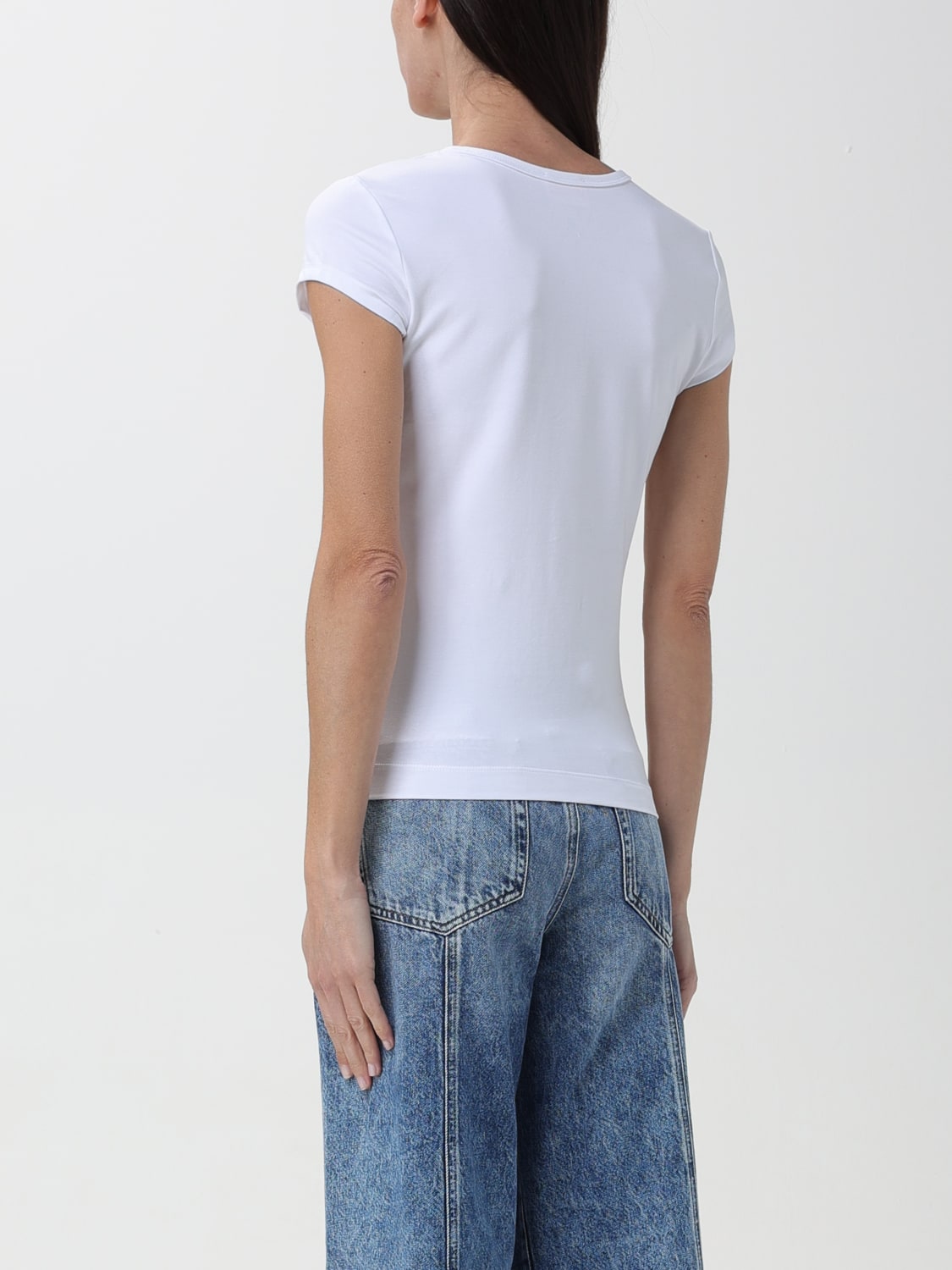 DIESEL T-SHIRTS: T-shirt Oval D Diesel in cotone stretch, Bianco - Img 3