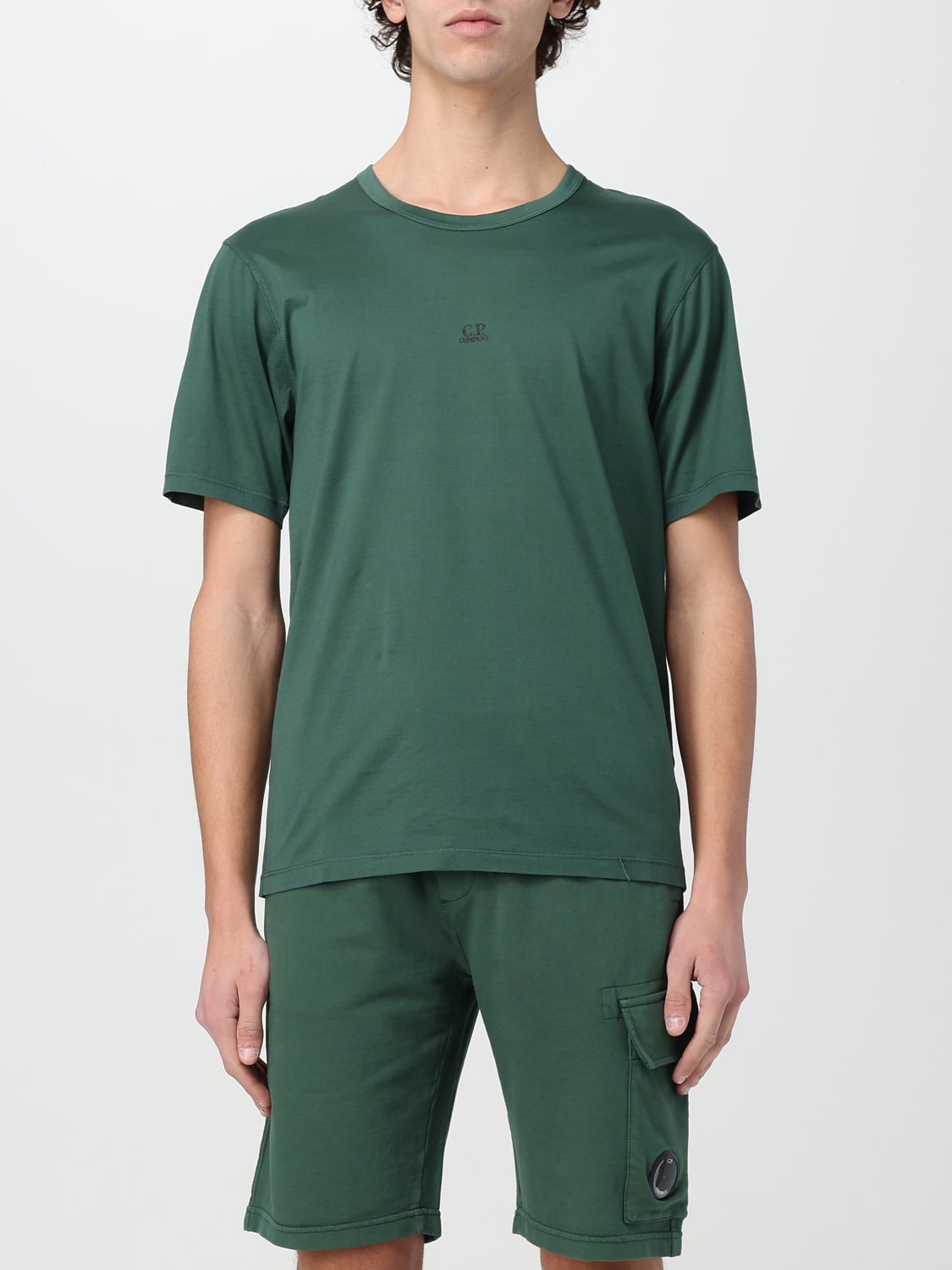 Tシャツ・カットソー C.P. COMPANY Men T-shirt Blue 16CMTS088A006374G 888 C.P. Company - Logo-Print Cotton-Jersey T-Shirt - Blue C.P.