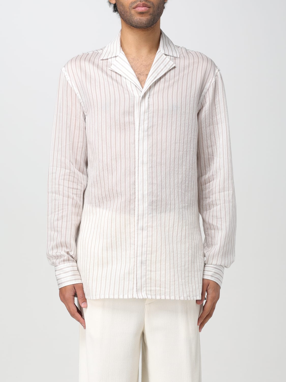 Giglio Camicia Giorgio Armani in lyocell con motivo a righe