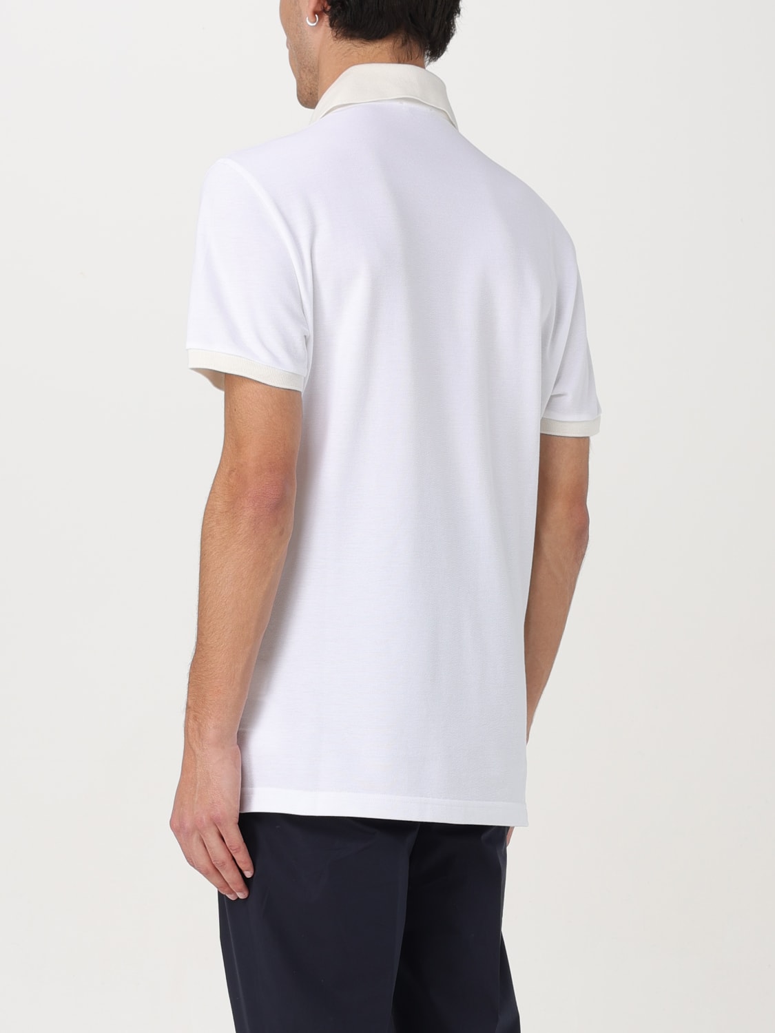 ETRO POLO: Polo Etro in piquet di cotone con logo ricamato , Bianco - Img 3