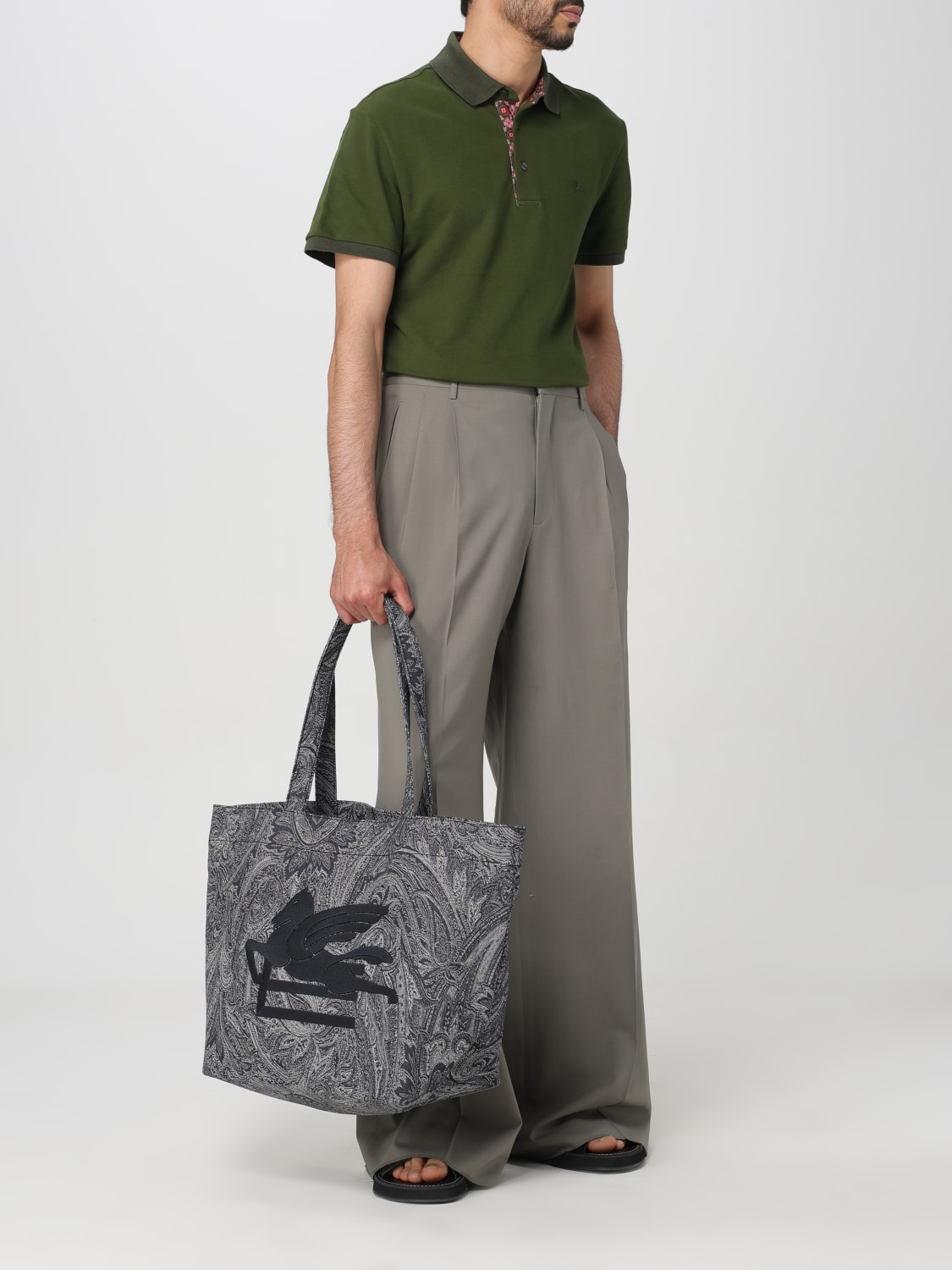 ETRO POLO衫: Polo衫 男士 Etro, 绿色 - Img 2