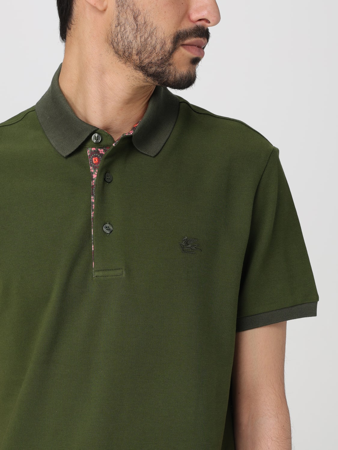 ETRO POLO衫: Polo衫 男士 Etro, 绿色 - Img 5