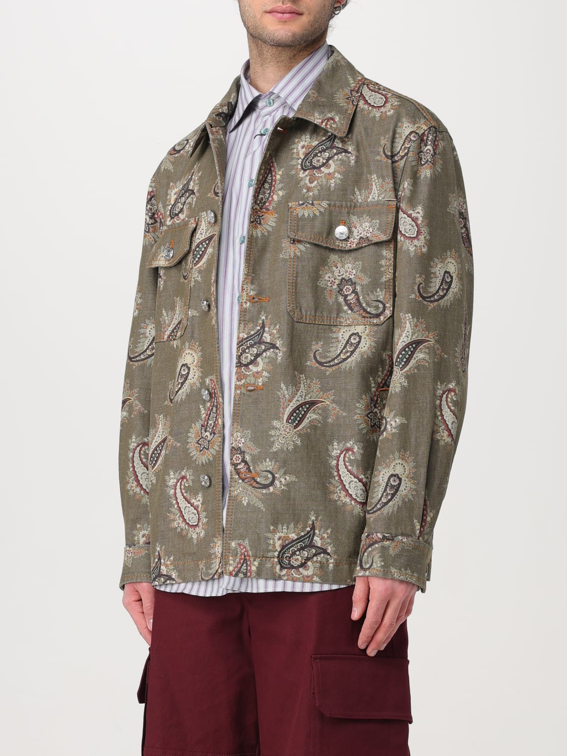 ETRO JACKET: Shirt men Etro, Green - Img 4