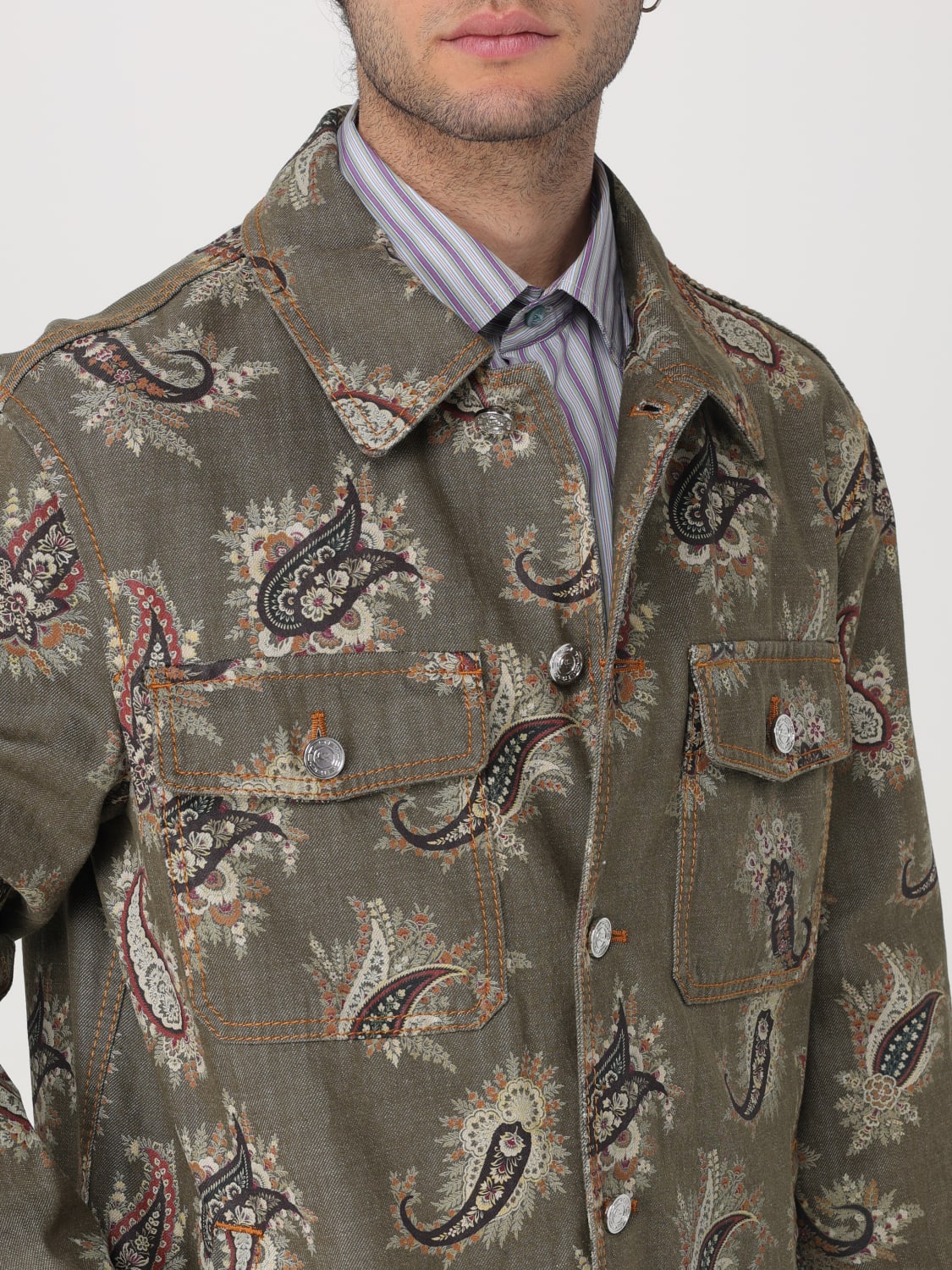 ETRO JACKET: Shirt men Etro, Green - Img 5