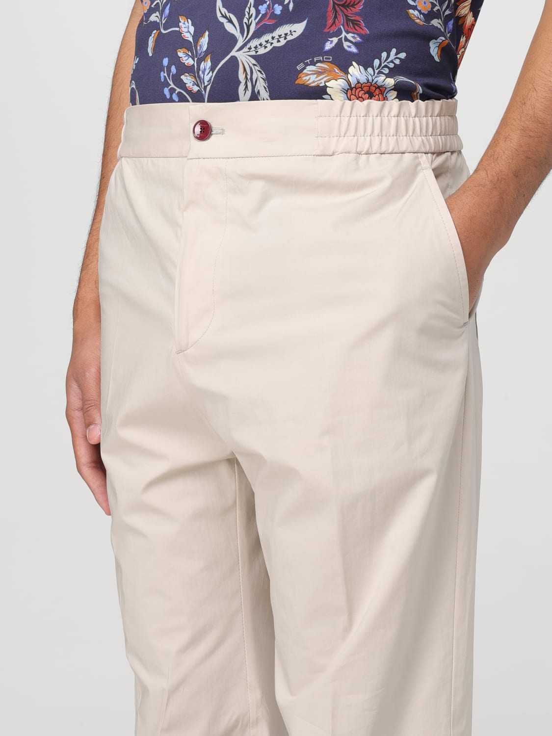 ETRO PANTS: Pants men Etro, Ecru - Img 5
