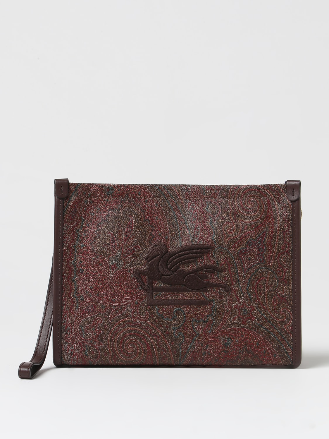 Giglio Clutch Etro in cotone spalmato Paisley