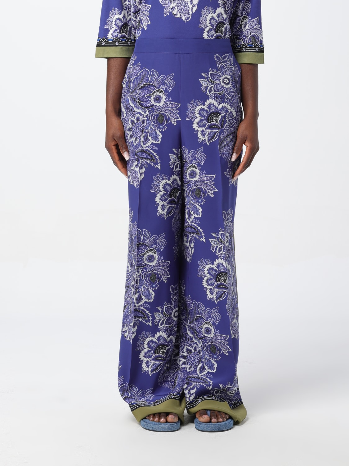 パンツ ETRO Woman Pants Blue WREA0014AK012 X0883 Etro Outlet: Pants woman - Blue | Etro pants WREA0014AK012