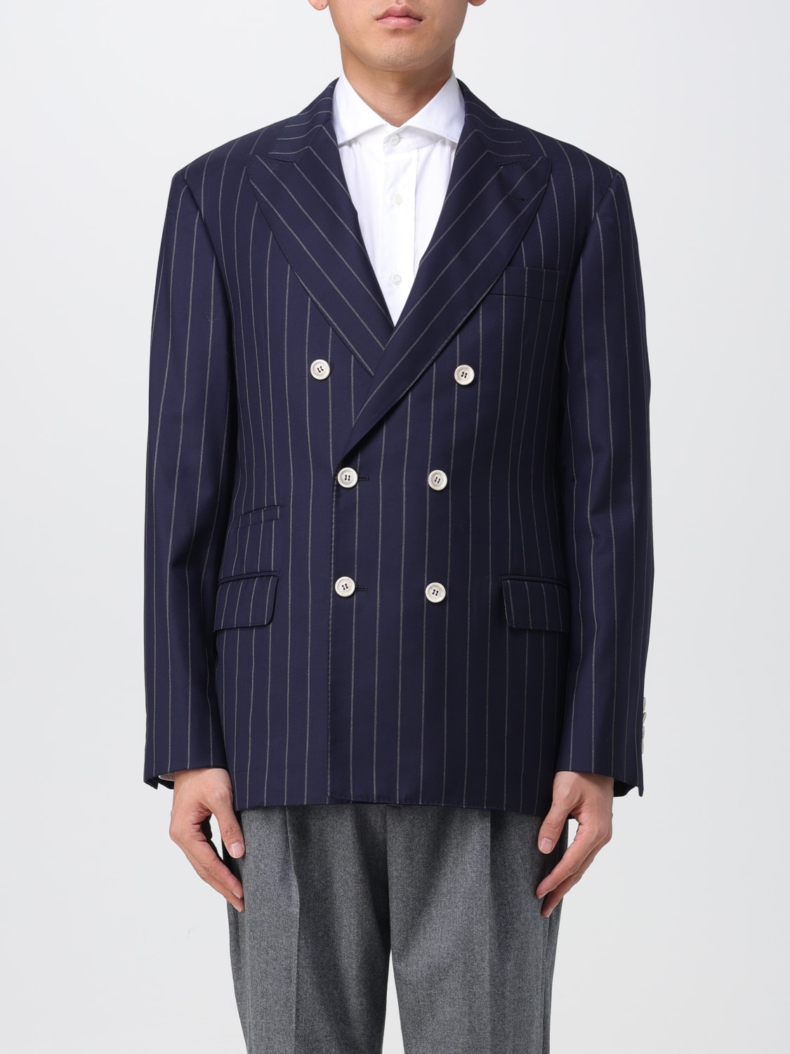 BRUNELLO CUCINELLI BLAZER: Blazer herren Brunello Cucinelli, Blau - Img 1