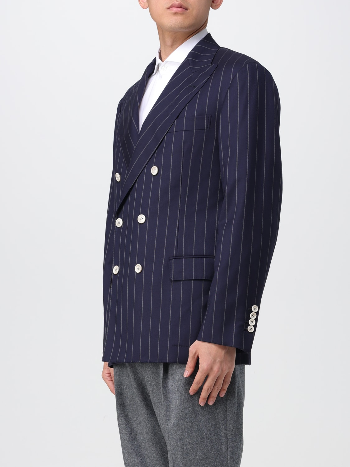 BRUNELLO CUCINELLI BLAZER: Blazer herren Brunello Cucinelli, Blau - Img 3