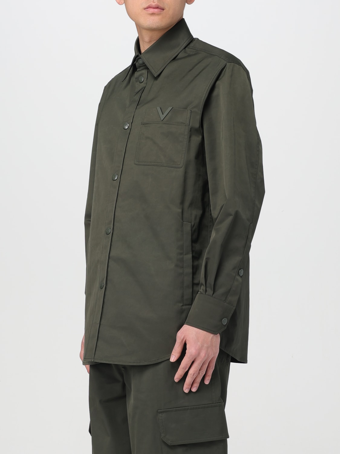 VALENTINO CAMICIA: Camicia Valentino con tasca VLogo cut-out, Militare - Img 4