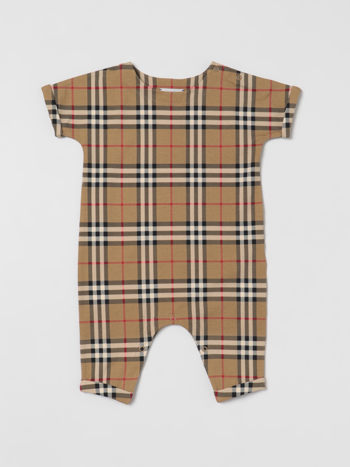 BURBERRY：ロンパース ボーイ Kids - ベージュ | GIGLIO.COMオンラインのBurberry ロンパース 8076361