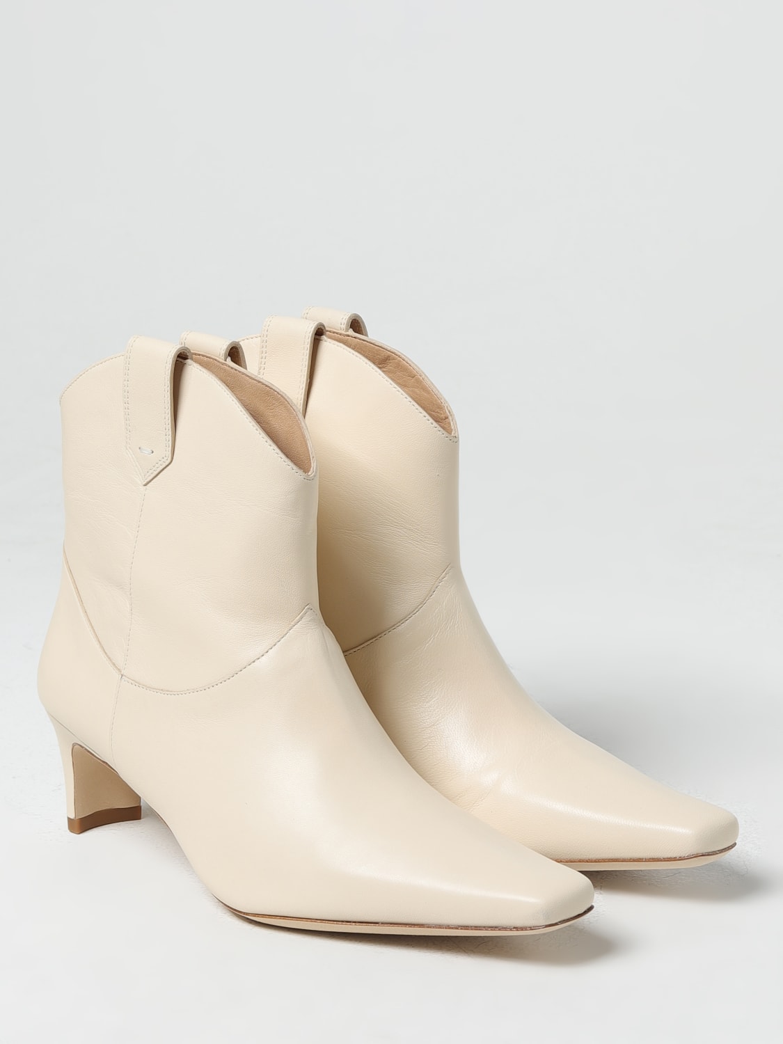 STAUD FLAT ANKLE BOOTS: Shoes woman Staud, Cream - Img 2