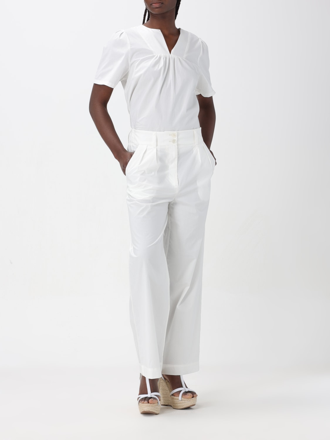パンツ WOOLRICH Women Straight Pants CFWWTR0174FRUT3027 WHITE Woolrich Outlet: Pants woman - White | Woolrich pants