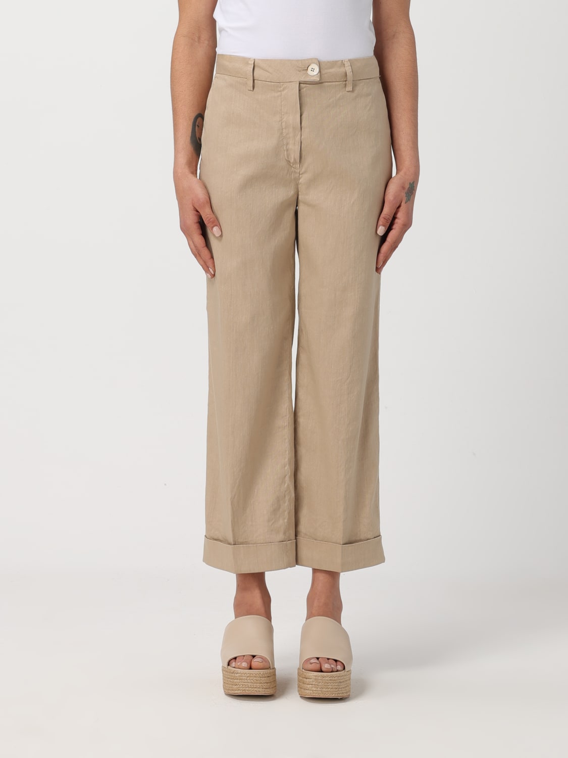 RE-HASH PANTS: Pants woman Re-hash, Beige - Img 1