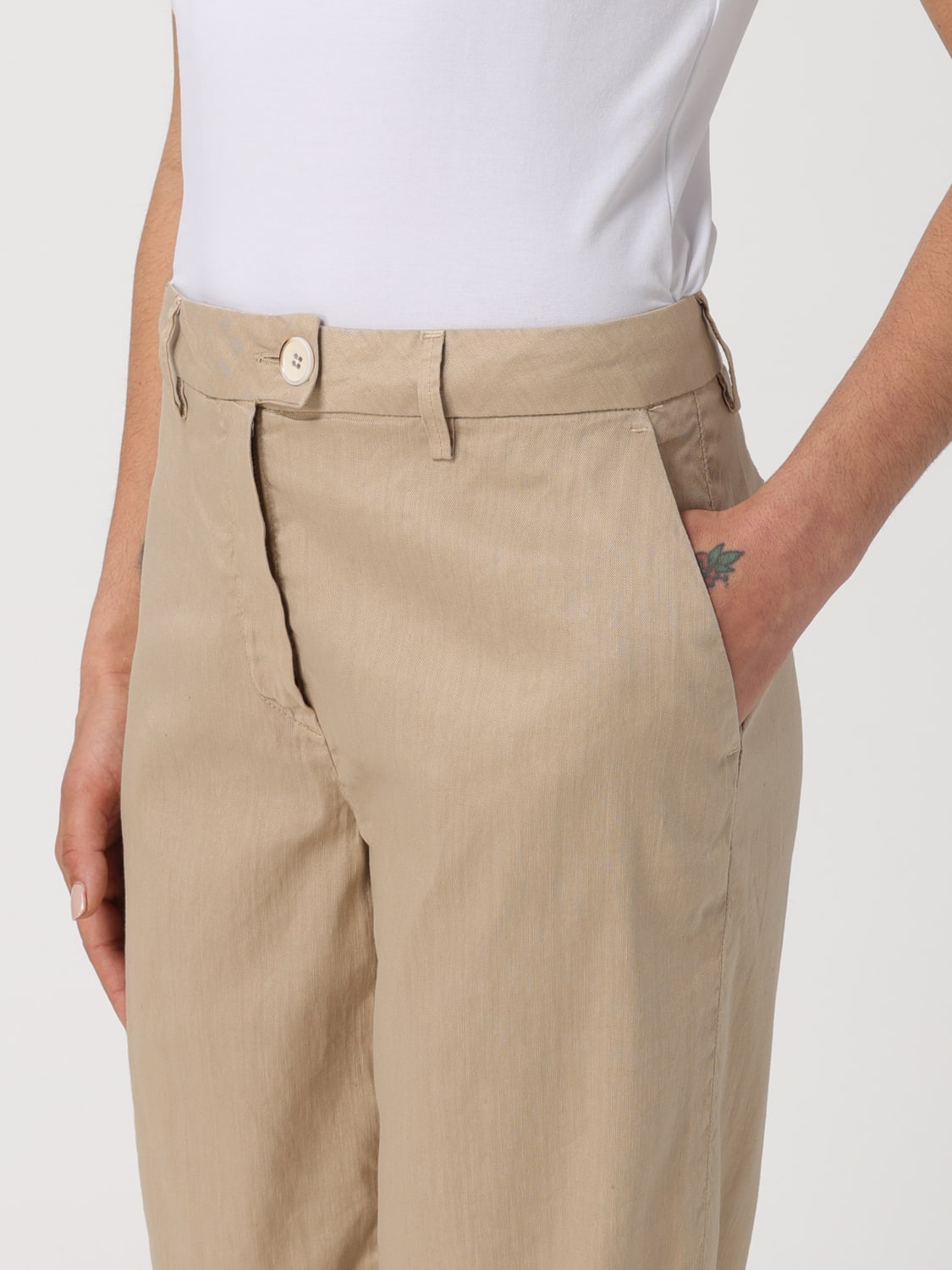 RE-HASH PANTS: Pants woman Re-hash, Beige - Img 3