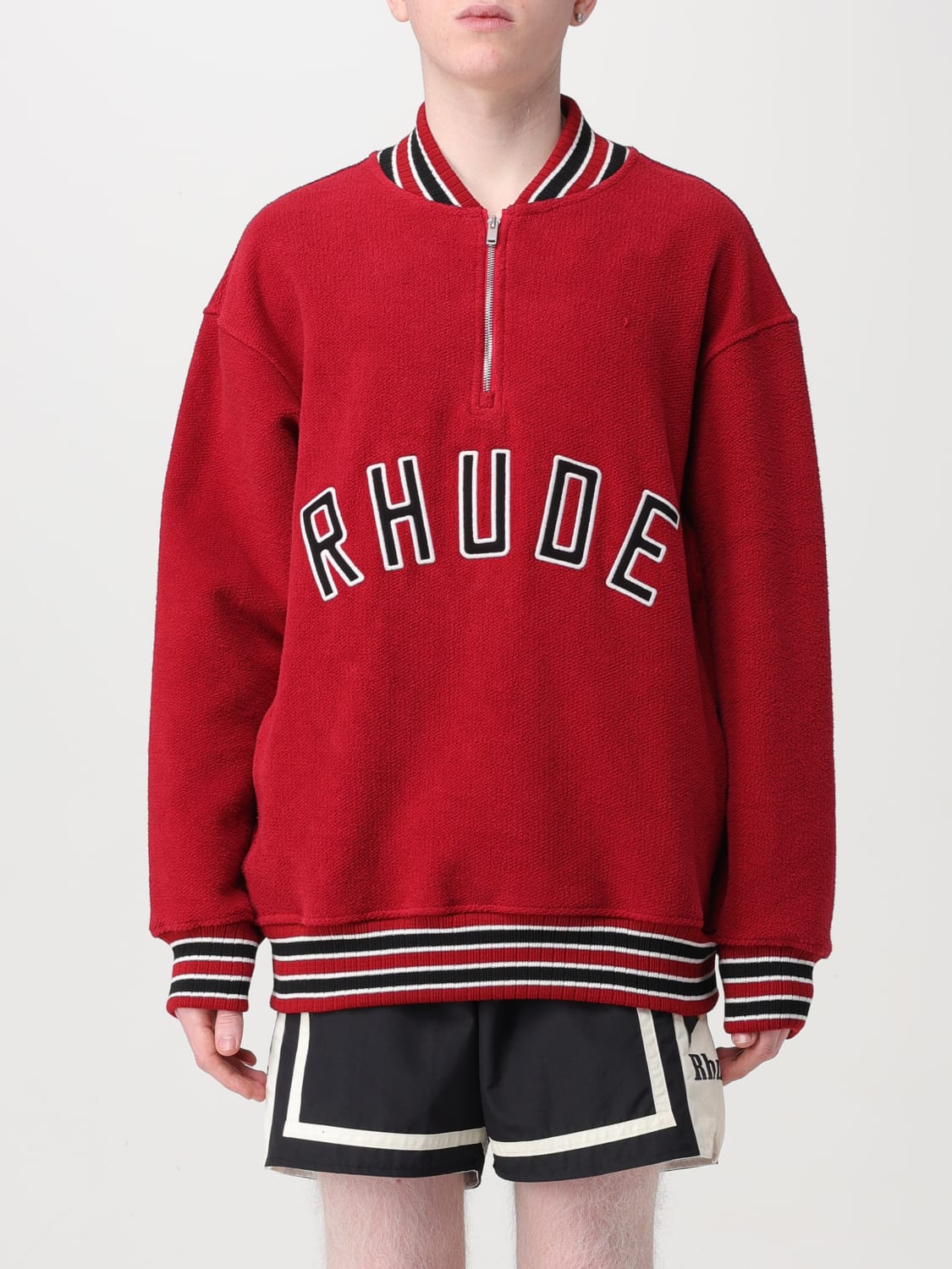 RHUDE 스웨트셔츠: 스웨트셔츠 남성 Rhude, 레드 - Img 1