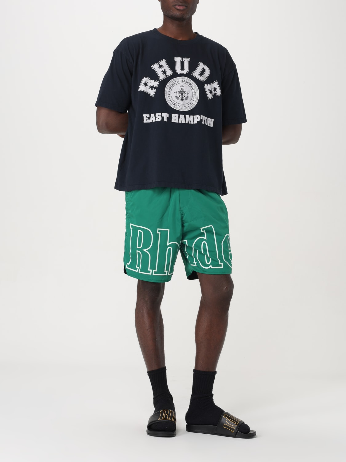 Tシャツ・カットソー RHUDE Men T-shirt Black RHSS24TT06012610 0610 Cross_2.jpeg