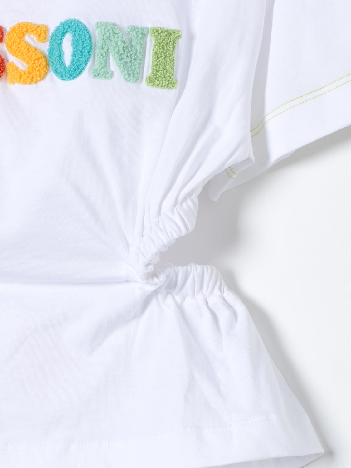 MISSONI T-SHIRT: T-shirt Missoni in cotone cut-out con logo , Bianco - Img 3