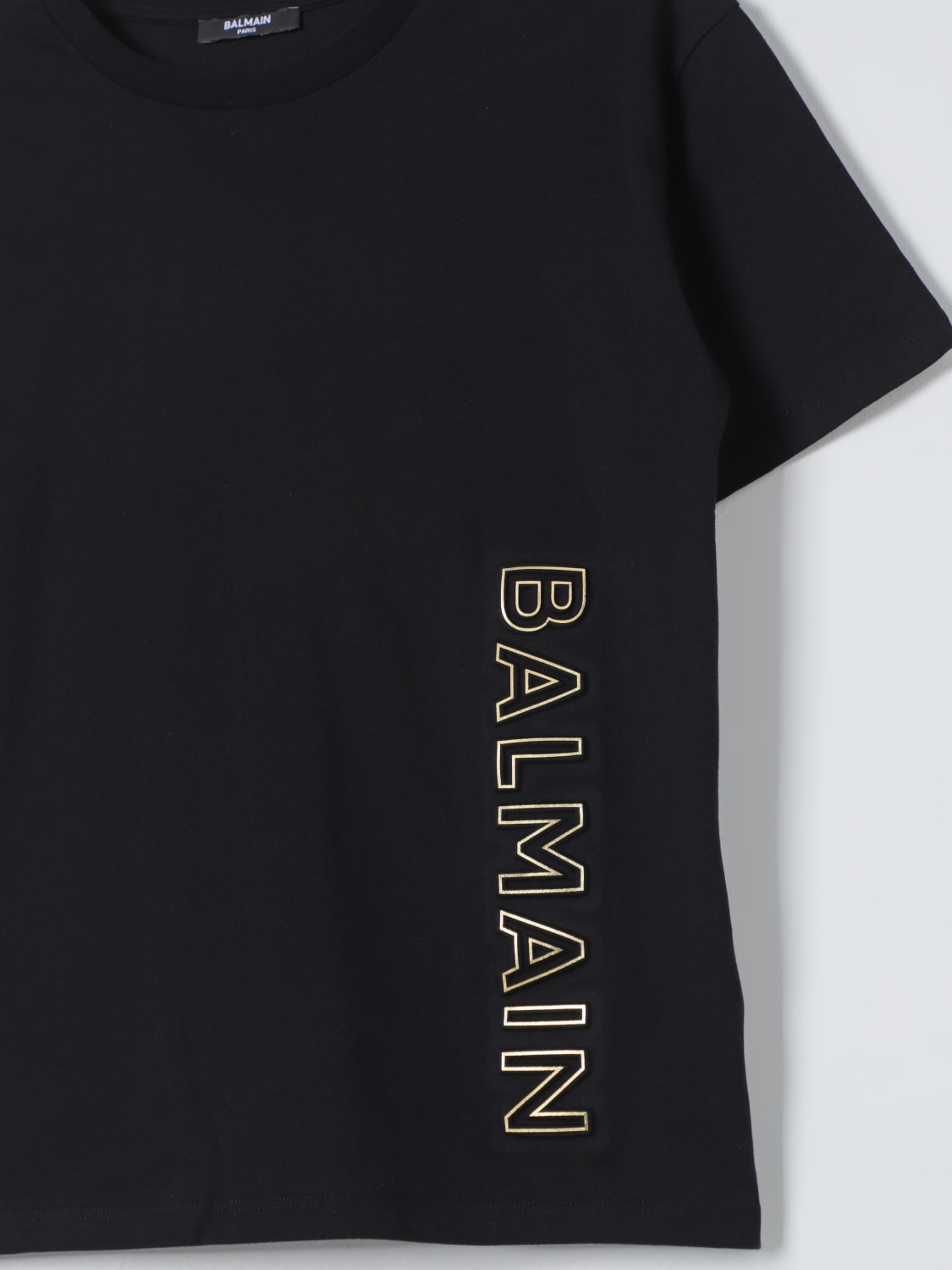 BALMAIN 티셔츠: 티셔츠 남아 Balmain Kids, 블랙 - Img 3