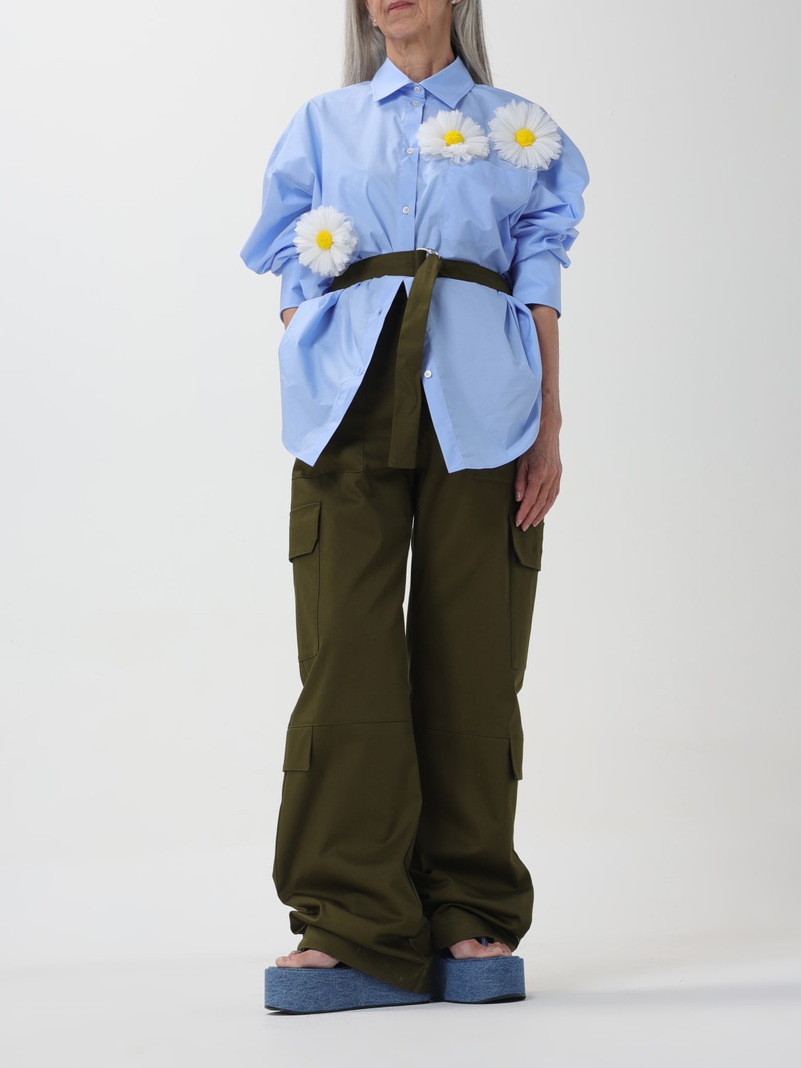 MSGM PANTS: Pants woman MSGM, Military - Img 2