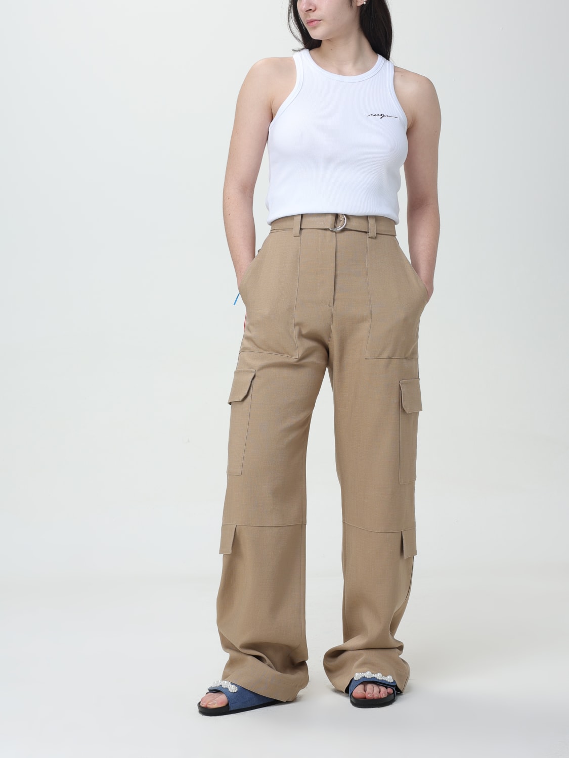 MSGM PANTS: Pants woman MSGM, Sand - Img 2