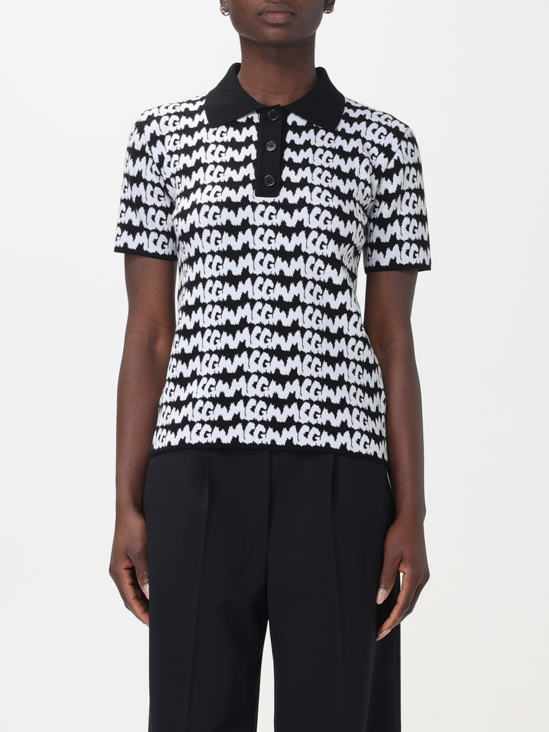 MSGM POLO SHIRT: Sweater woman MSGM, Black - Img 1