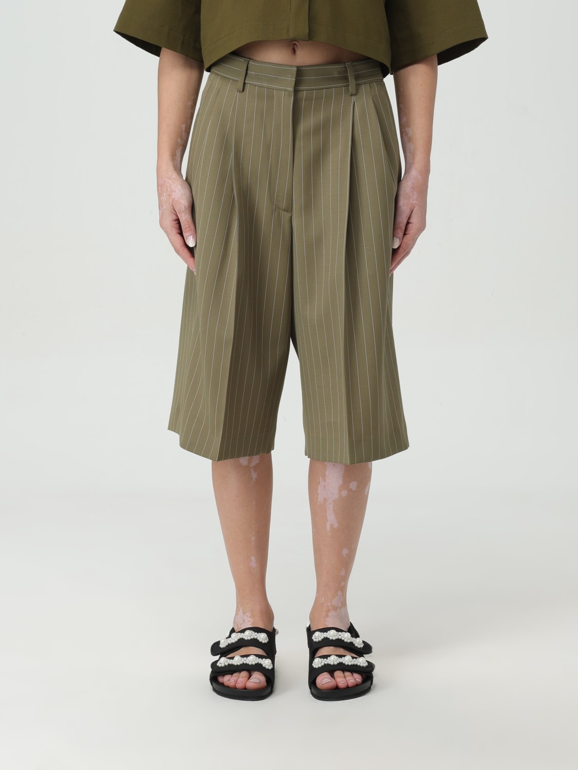 MSGM: Short woman - Green | MSGM shorts 3641MDB01247117