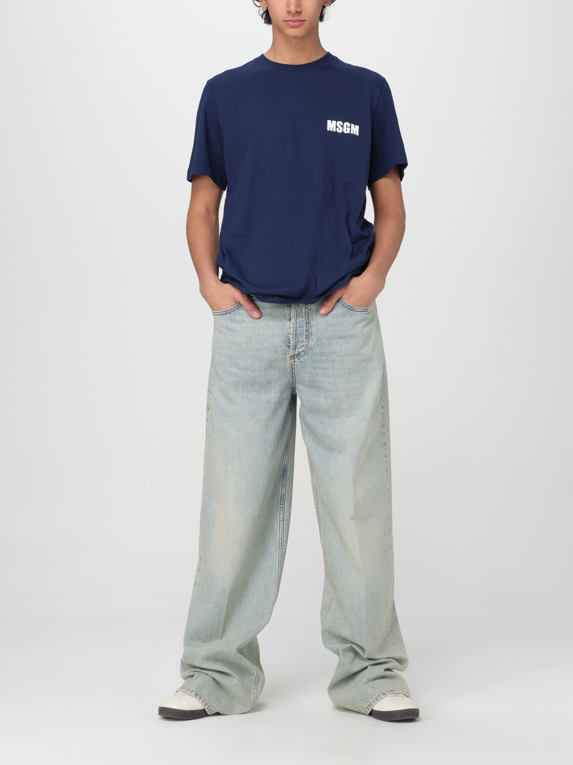 MSGM T-SHIRT: T-shirt men MSGM, Blue - Img 2