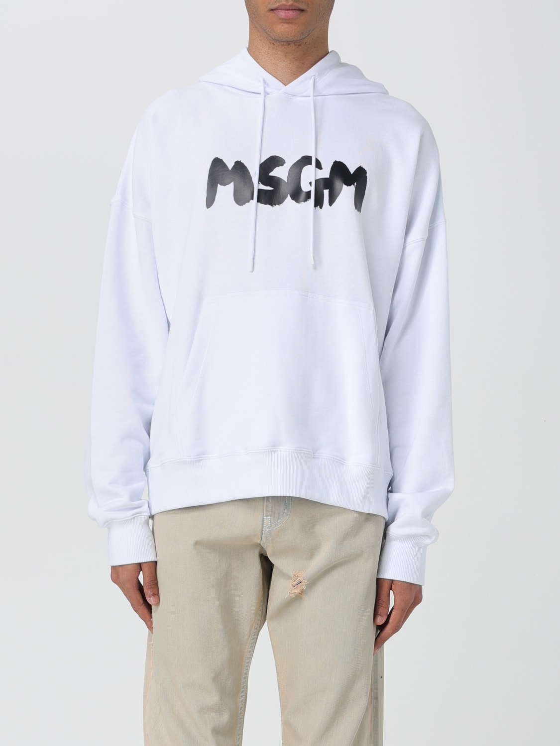 MSGM SWEATSHIRT: Sweatshirt homme MSGM, Blanc - Img 1