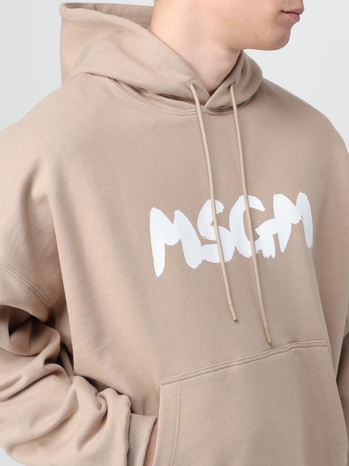 MSGM SWEATSHIRT: Sweatshirt herren MSGM, Sand - Img 4